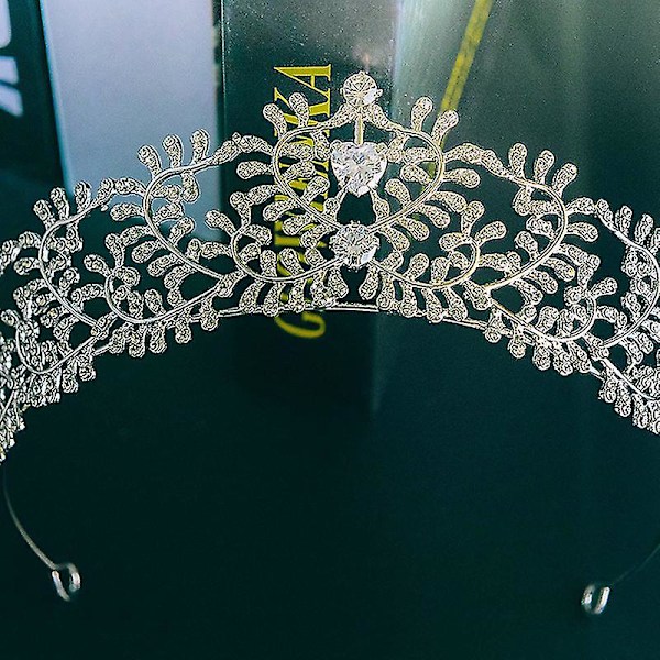 Brudekrone Hodeplagg Luksus Rhinestones Innlagt pannebånd for kvinnelig bryllupsbursdagshår