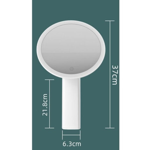 8,5" sminkspegel med lampor, frirotation, vit