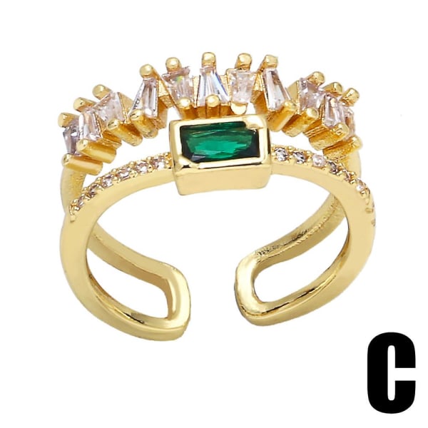 Ring Vintage Zircon Green Fashion smykker Ac10520 B