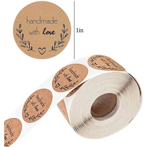 500 ark kraftpapir hjerte klistermærker etiket papir gave bage