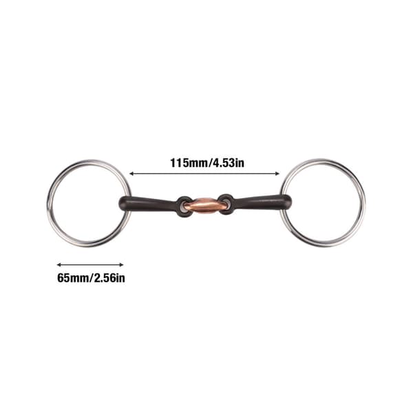 Rustfritt stål elliptisk kobberlenke hestebitt 115mm