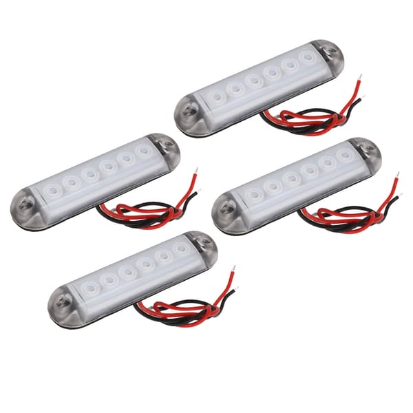 4 stk. LED interiør sidemarkeringslys 12V Stabilt PC-materiale for bobiler, skip og yachter