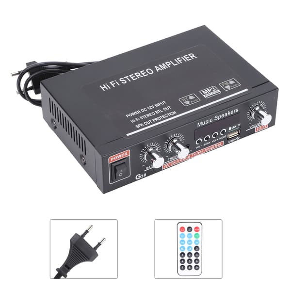 Mini Bluetooth Digital Effektforsterker med Fjernkontroll EU Plugg 220V