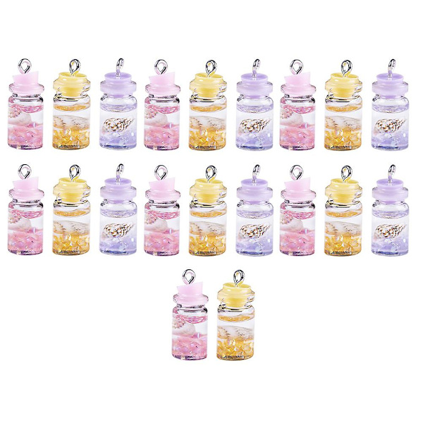20st Wishing Bottle Charms Resin Flaska hänge Ädelsten Flaskor Berlocker