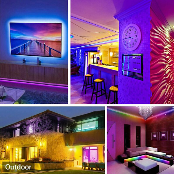 10M 3528 SMD RGB 600 LED String Lights Ribbon Strip 44 nøkler IR fjernkontroll A