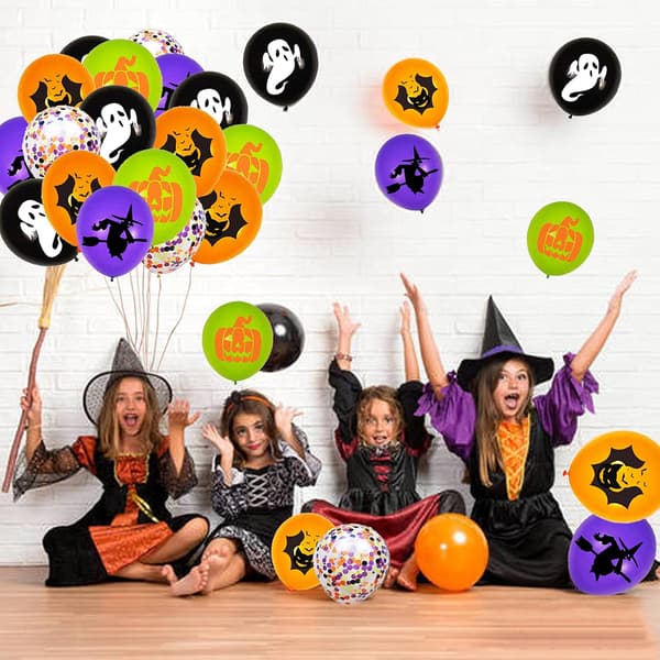 62 STK Halloween-festballondekorationer, 12 tommer sort orange