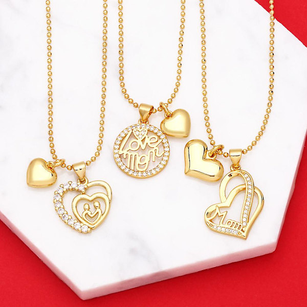 Halsband present till mamma Zircon Heart Stud Modesmycken Ac8366 B