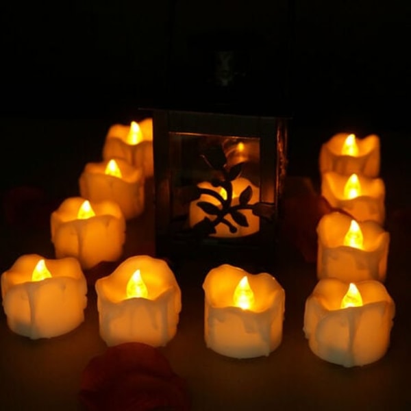 12 LED Blinkande Flameless Candle Light Batteridrivet värmeljus för bröllop Bordsdekoration Alla hjärtans dag Halloween
