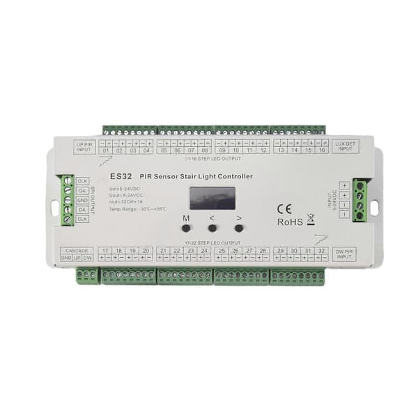 32CH ES32 PIR-sensor trappelys-controller Menneskekroppen infrarød induktiv switch Trappelys-kontrol til enkeltfarve