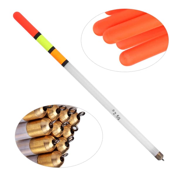 10 stk. Holdbare Fiske Flåd Bobber Stick Rør Multi Anvendelse Fiske Foder Agn Tilbehør Sæt Hvid 25