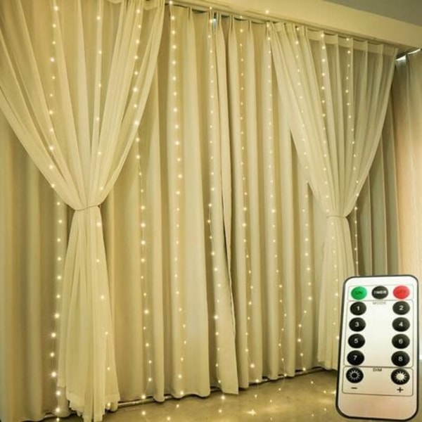 LYCXAMES 3*3 USB kobbertråd LED vandfaldsgardin lysledninger