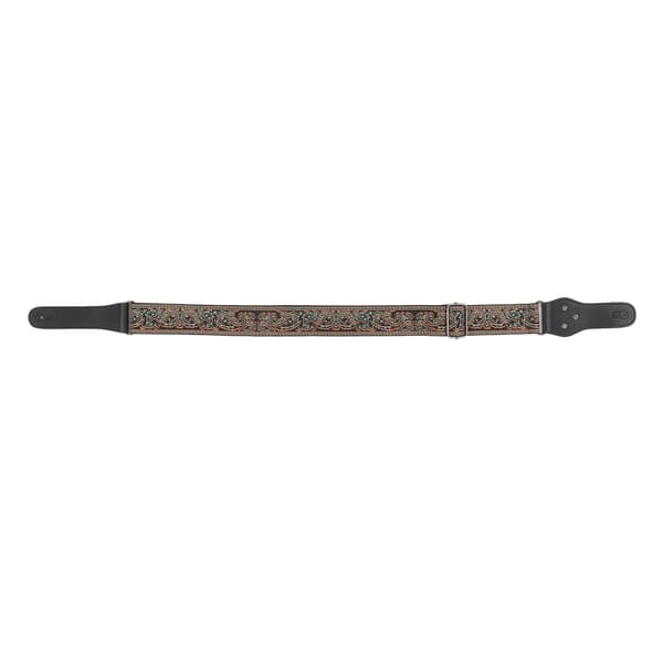 Justerbar Nylon Broderad Elgitarr Axelrem Halkfritt Spänne Grön Brun