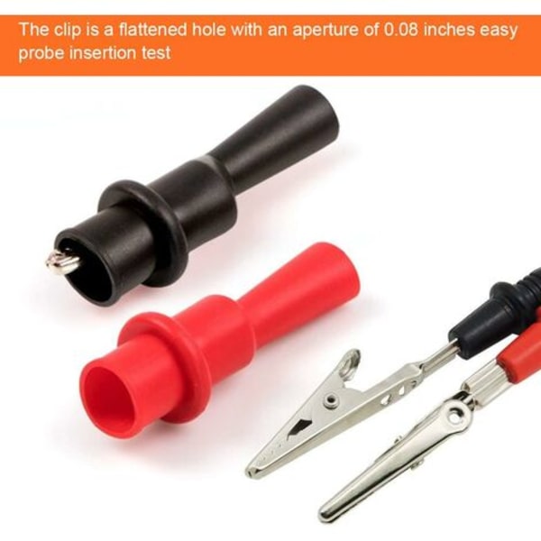 6 Push-in krokodilleklemmer Krokodilleklemmer til multimeter testledning (1000V/10A)，Fonepro