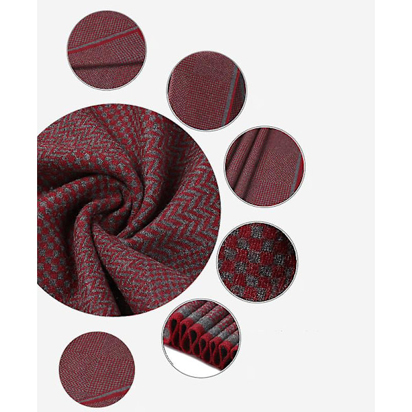 tjock varmrandig halsduk för män red and gray