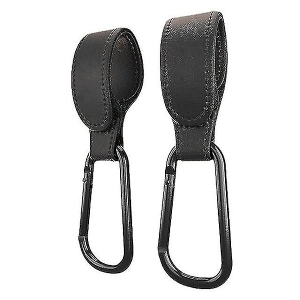 Praktiske barnevognkroker Klemmer Barnevogntilbehør Aluminiumslegering karabinkrok for oppheng av bleievesker Pu-skinn 2pcs Grey