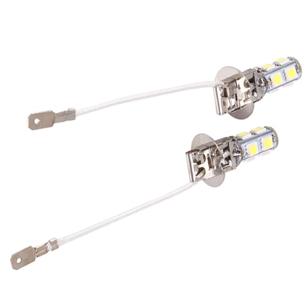 2x H3 5050 Vit 9 SMD LED DC12V Bil Dimljuslampor 6500K