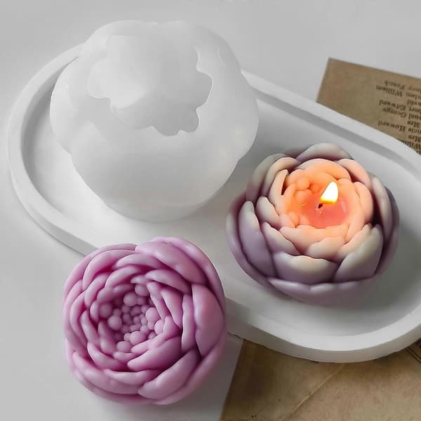 Lys Hjem Indretning Silikoneforme Realistisk Blomsterudstilling Charm Silikoneform Til Unikke Lys- Og Sæbedesigns