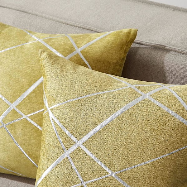 Koristeellinen sohvatyynyliina, sohva paksu tyynynpäällinen, neliönharmaa luksustyyny 2 settiä 55*55 cm Jaune