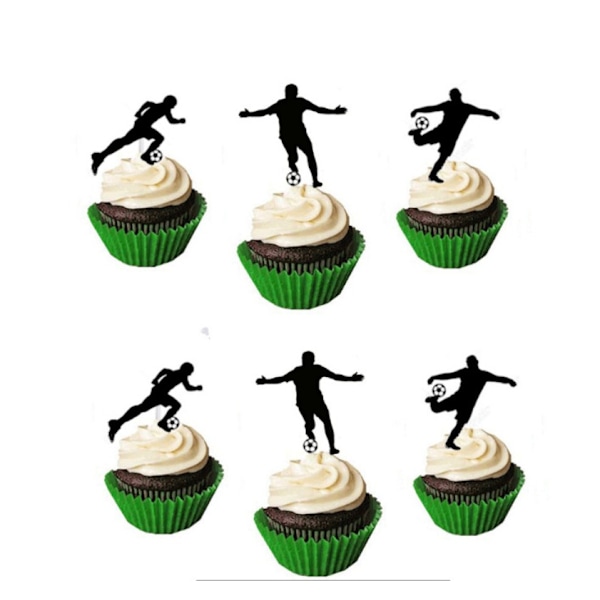 6 stk World Cup Football Cupcake Toppers 2022