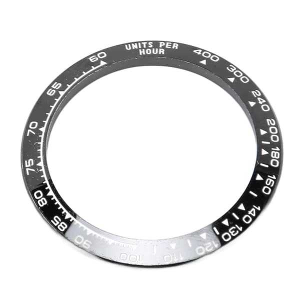 Keramisk Bezel-indsats Udskiftning Ur Bezel Hvid Skrift Sort Baggrund