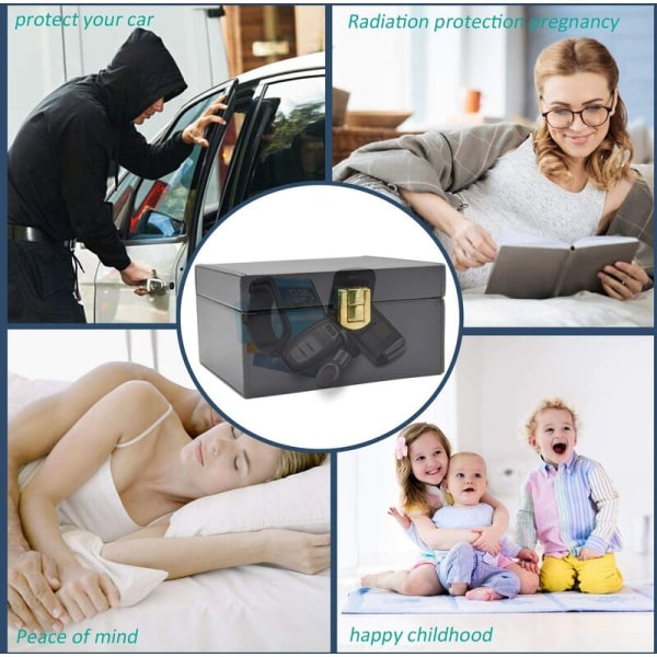 Keyless Go Protection auton avainlaatikko, auton avaimen suojaus Keyless Radio Key Protection Rfid auton avainsuoja säteilysuoja avainlaatikko (musta)，