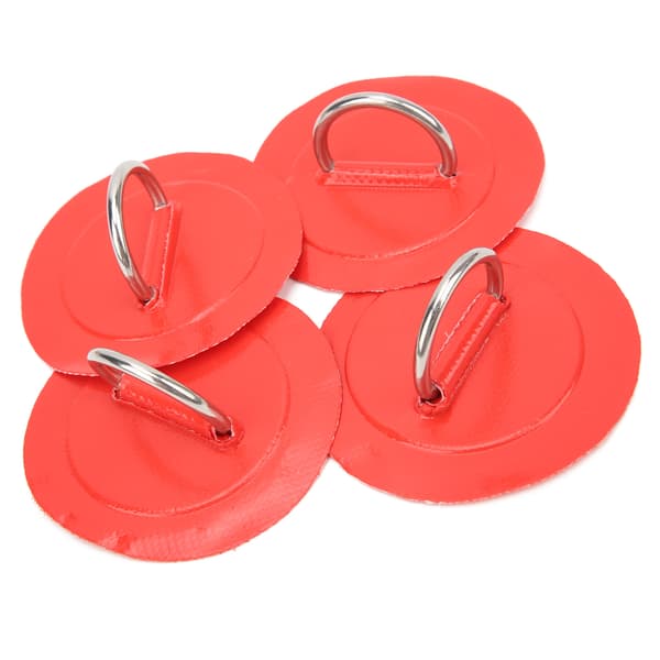 4 st Uppblåsbar Båt D Ring Patch PVC Hållbar Marin Rostfritt Stål Fast Spänne Röd