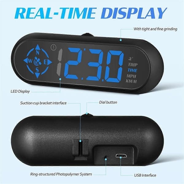 Digital GPS-speedometer til bil, Head-Up Display, Bil-kilometertæller, Smart Speedometer til Forrude