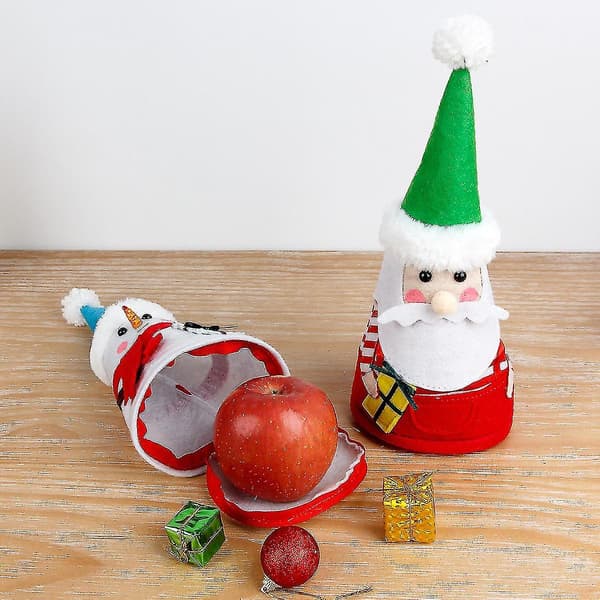 Julepynt Julemanden Snemænd Gavepose Slikpose Juleaften Æblepose Scene Ornament (2 stk)