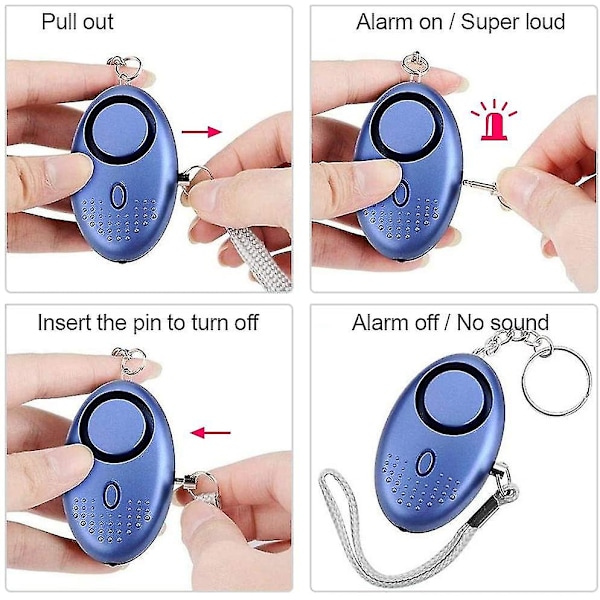 Personlig alarm, 5 stykker 140db nøglering Nødalarm
