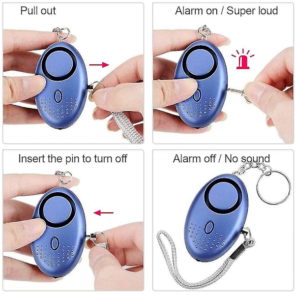 Personligt larm, 5 delar 140db nyckelring Nödlarm