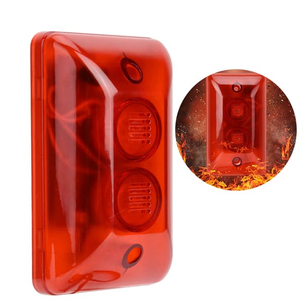 12V Kablet Alarm Strobe Sirene Lyd Blinkende Lys Sikkerhetssystem