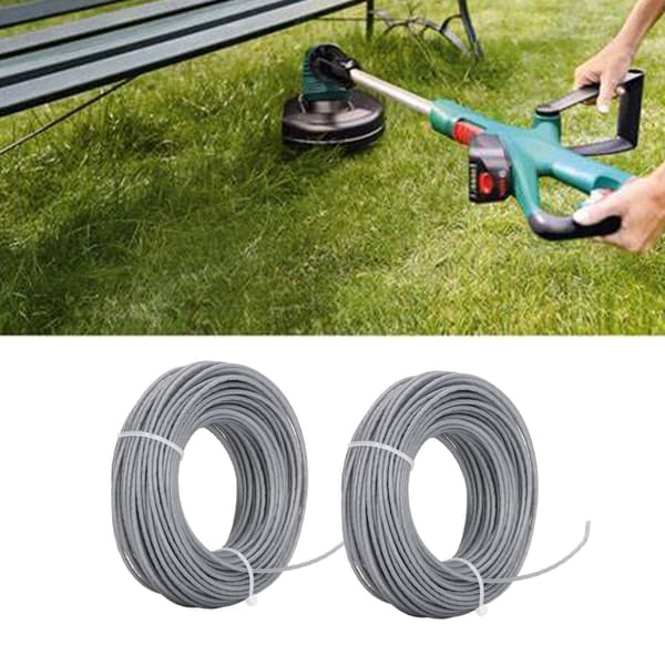 2-pack 24m 2,0mm Grå Trimmertråd Spole för Bosch ART 24 27 30 36 Gräsklippare