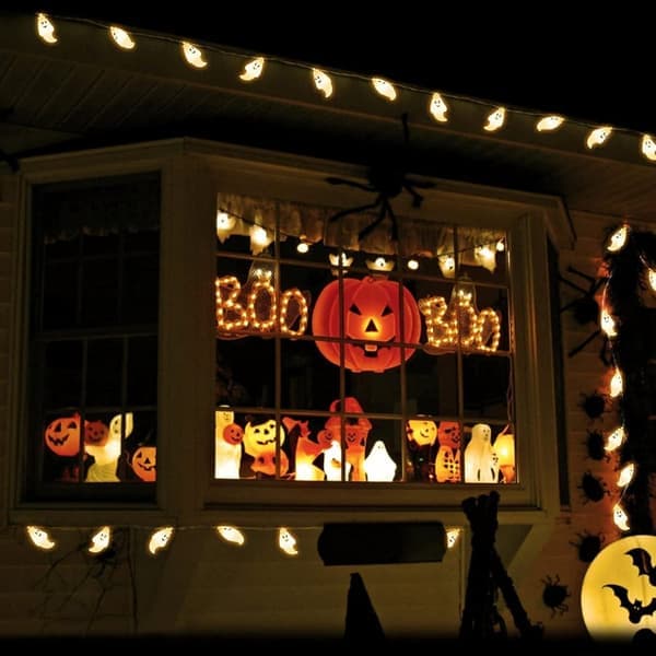 Halloween String Lights, 3m 20 LED Cute Battery Operated Ghost String Lights Indoor for Decorations (Warm White)