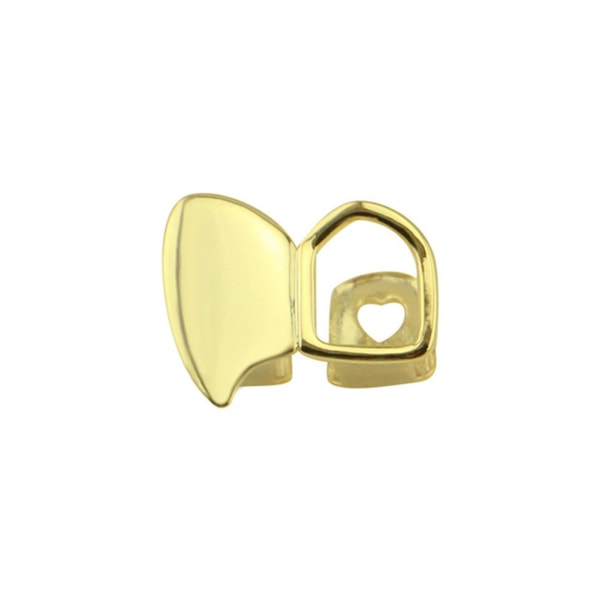 18k belagt gull tenner griller topp tann grill cap Fasjonable tenner tilbehør Universal for kvinner Gold Double Canines