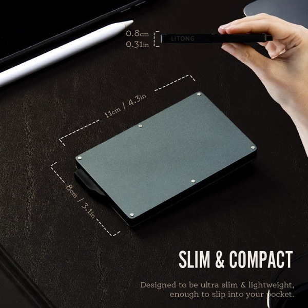 RFID-blokkeringskortholder, slank lommebok