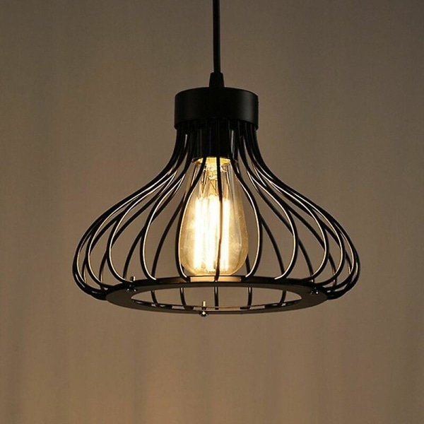 Retro metallinen riippuvalaisin musta häkki Teolliset vintage riippuvalaisimet metalliset retro antiikkiset riippuvalaisimet häkki Edison Base E27 kattovalaisin