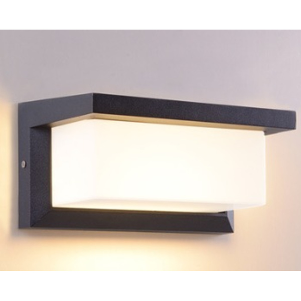 Lightess 12W Udendørs Led Væglampe Vandtæt IP66 Antracit Firkantet Væglampe Metal Skot Væglampe Lys Udvendig Varm Hvid Led Væglampe til