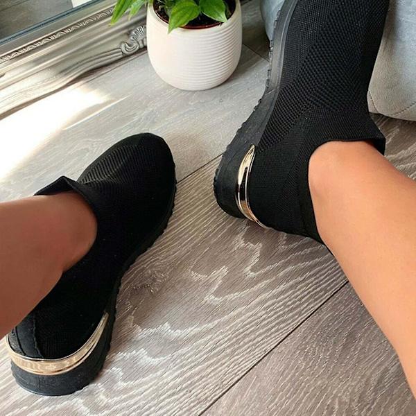 Naiset Slip On Tennarit Juoksulenkkarit Kengät Black 41