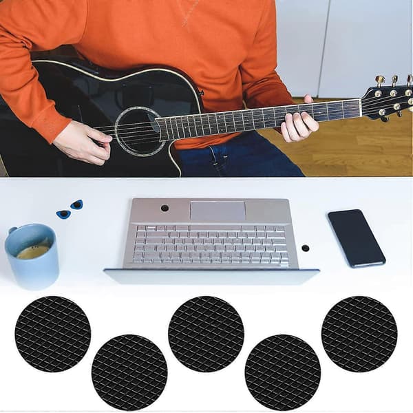 30-pack gitarrplektrum, halkfria, självhäftande gitarrplektrumgrepp för gitarr, bas, ukulele, mandolin B black