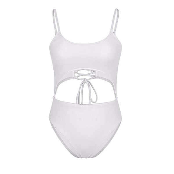Womens Scoop Neck Cut Out Front Spets Up Back One Piece M