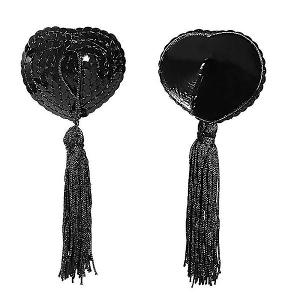 Sexet kvast Nipple Cover Stick On Breast BH Lingeri Black