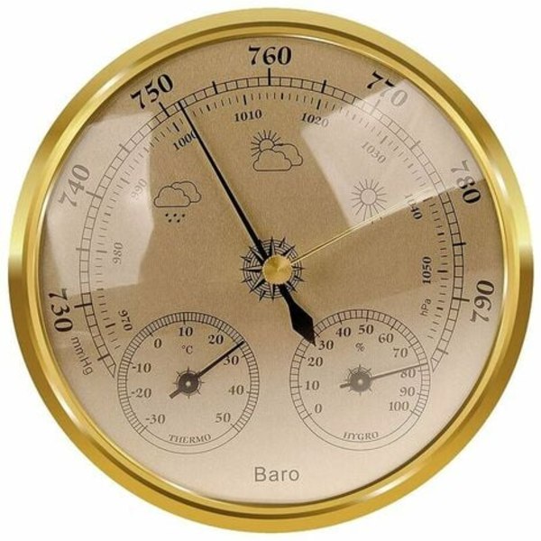 Analog väderstation - Analog väderstation för inomhus och utomhus - Består av barometer, termometer och hygr