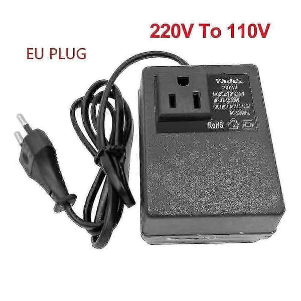 Spændingsomformer 220V til 110V til Europa/USA rejseadapter 200W