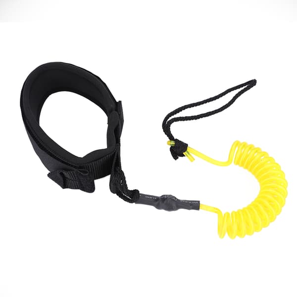 Keltainen kierrejousi surffilaudan leash