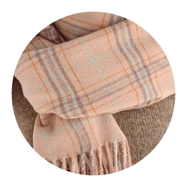 Kirjallinen ruudullinen Cashmere-huivi, täydellinen muoti, lämmin huivi Beige