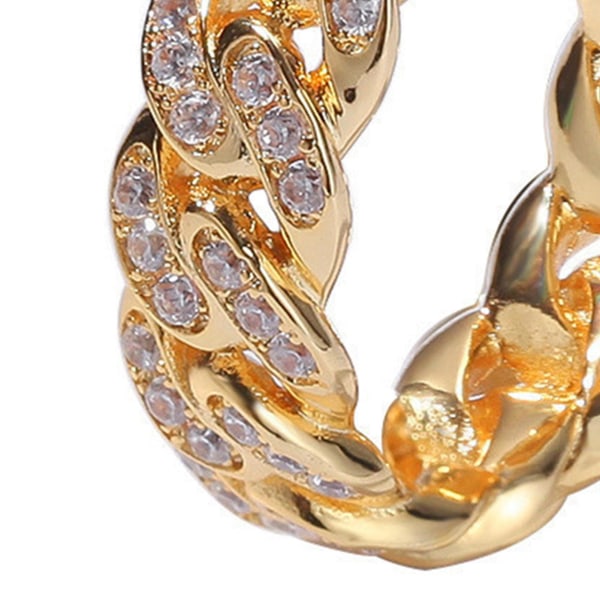 Mote Twisted Ring Creative Smykker Ring Cubic Zirconia Alloy Finger Ring For Gift Golden US 10