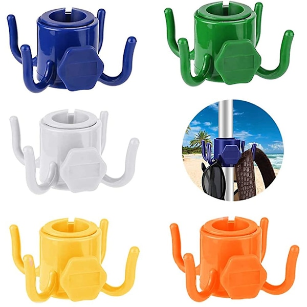 5-pakk strandparaplyhengekrok, 4-stifter strandparaplyhengekrok, justerbar plastparaplykrok for håndklær Kameraklær Luer Solbriller B