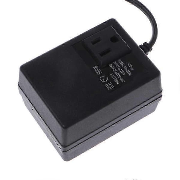 200W AC 220V til 110V Reduserende Transformator Konverter Reise Strøm EU Plugg Adapter - XN Svart