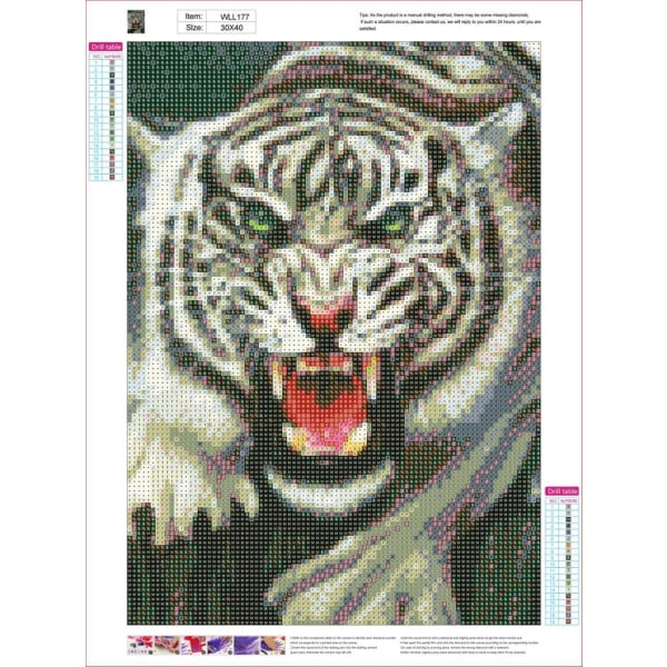 Gör-det-själv 5D diamond painting efter siffror Kit, 5D diamond painting Big Tiger Full Diamond Rhinestone Broderi Korsstygn Konsthantverk För Canvas Väggdekor