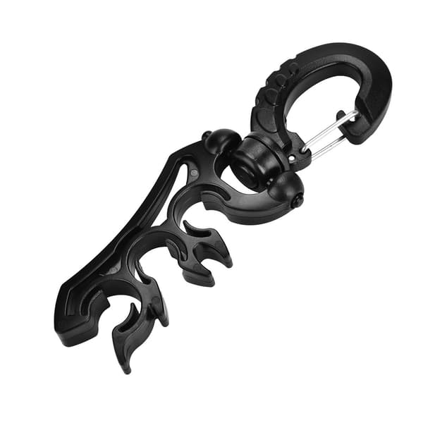Keep Diving Undervands Plastik Dobbelt BCD Slangeholder med Clip Spænde Krog Sort